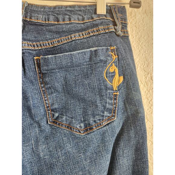 Y2k Phat Farms Silver Label Women's Dark Wash Low Rise Straight Leg Jeans-9w - Picture 3 of 4